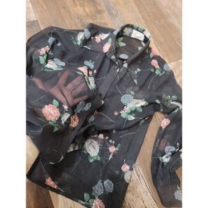 Vintage 70's sheer loubella button up